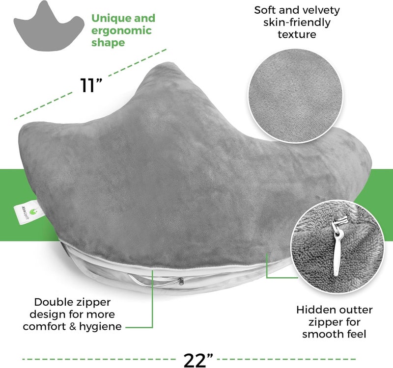 AbleUplift Rotator Cuff Pillow, Soft Comfortable Shoulder Pillow for Surgery, Ergonomic Shoulder Support Pillow with Double Zipper Cover, Machine Washable, Gray - Image 4